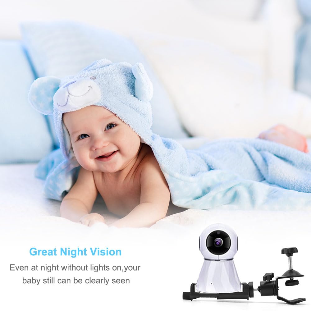 Support Caméra Bébé SANON 360° | Montage Sur Lit - Rotatif - Compatible Most Caméras - Noir