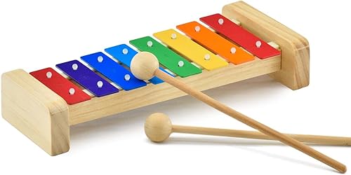 MUSICUBE Xilófono para niños, xilófono de madera con mazos, instrumento de música Orff para educación preescolar, kit de percusión para bebés,