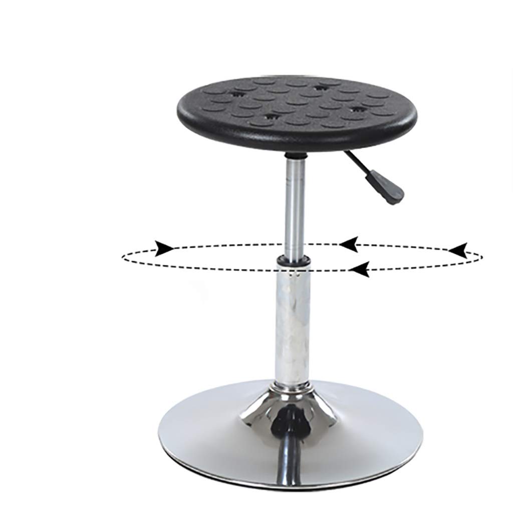Taburete con Ruedas Taburete De Laboratorio, Asiento Inferior Ajustable, Taburete Alto, Panel Antiestático Perforado Rotación De 360 ° para Taller Clínico Elevación De Oficina 60-80 Cm Negro