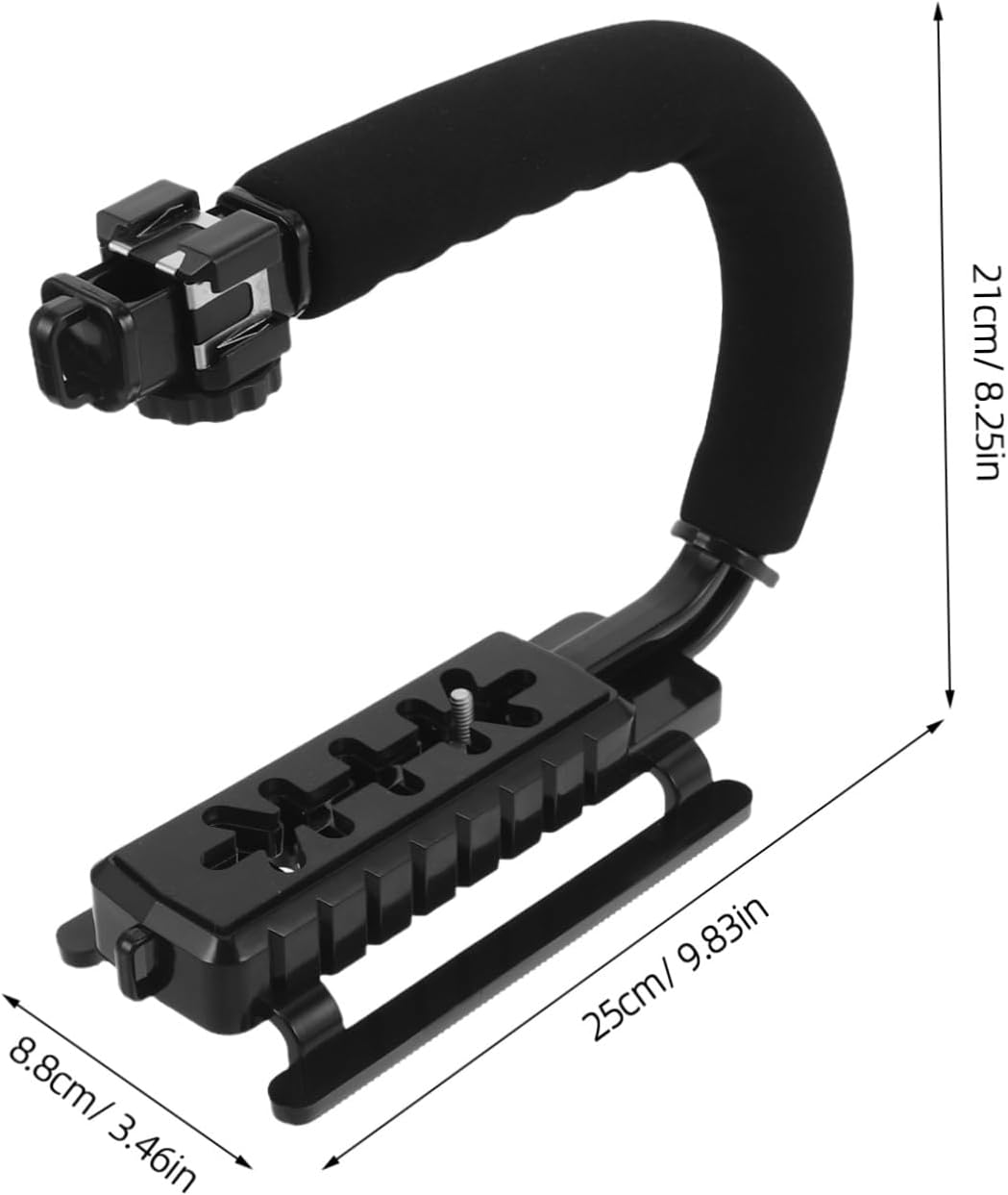 Smartphone Video Stabilizing Handle Grip Kit with U Shaped Phone Clamp, Lightweight Plastic and Metal Construction, Precision Stabilization for Camcorders and Cameras, for Travel