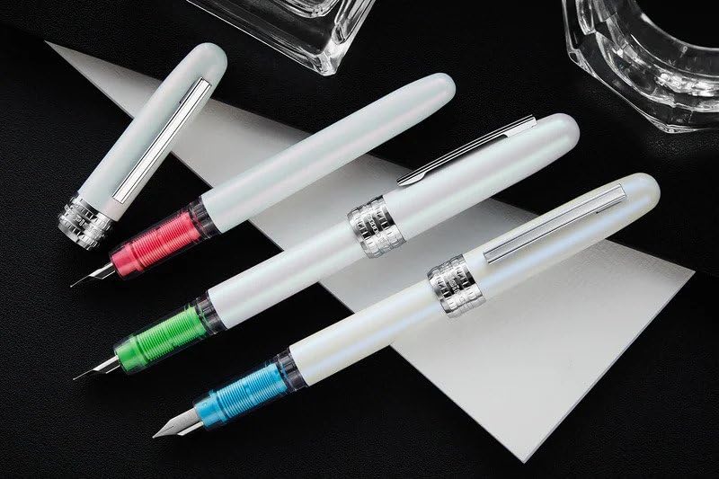 Stylo plume PLATINUM PLAISIR AURA Symphony Blue, stylo plume moyenne rechargeable