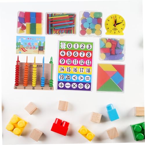 Kit mathématique avec tangrams et bâtonnets de comptage pour l'école