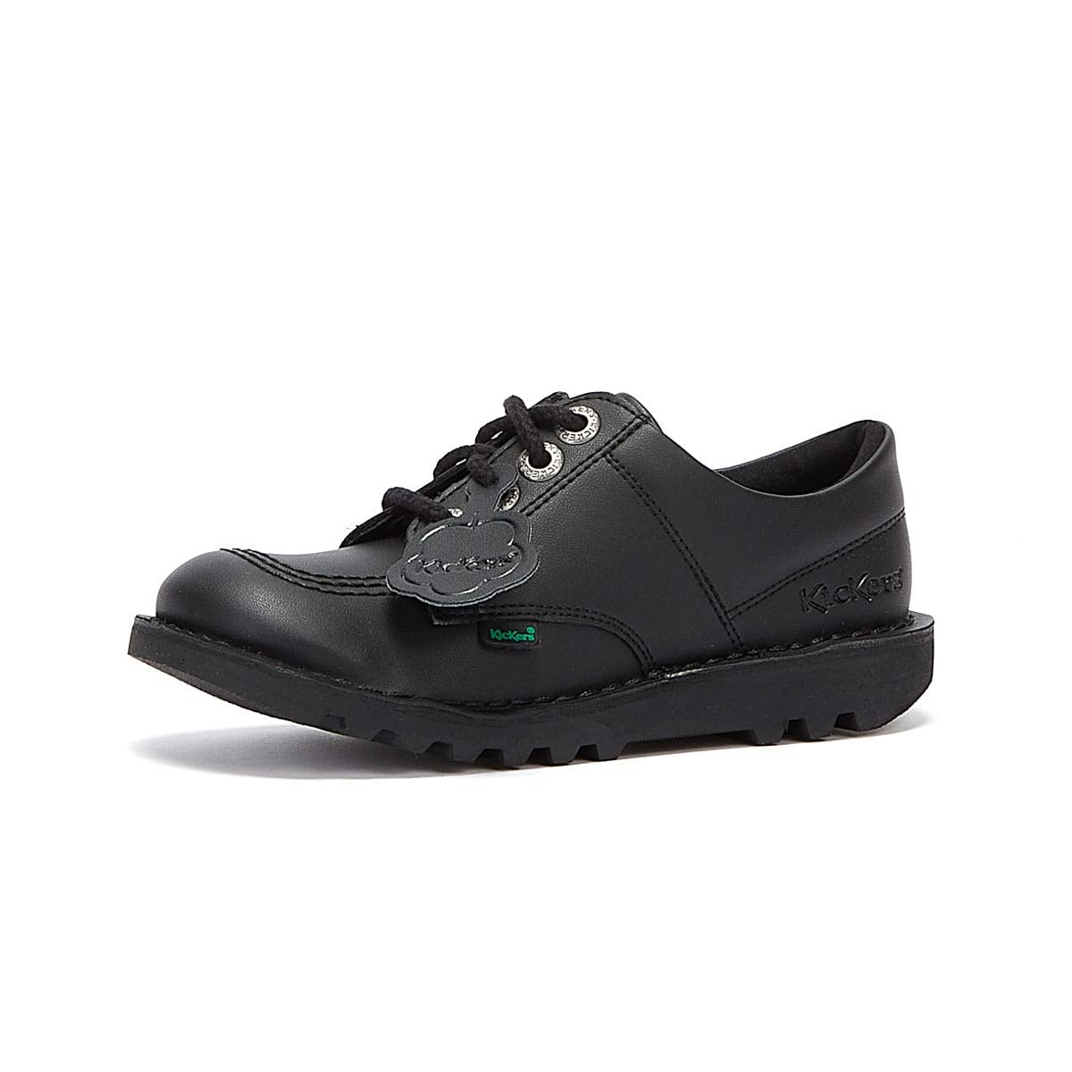 Kickers Kick Lo Vegan Junior Black Shoes-UK 2 / EU 34
