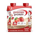Premier Protein Shake, Strawberries & Cream, 30g Protein, No Added Sugar, 24 Vitamins & Minerals to Support Immune Health, 11 fl oz, 4 Pack (Packaging May Vary)