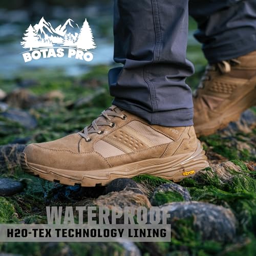 Image of Waterproof Tactical Boots Men, Breathable Outdoor Lightweight Military Hiking Work Boots for men