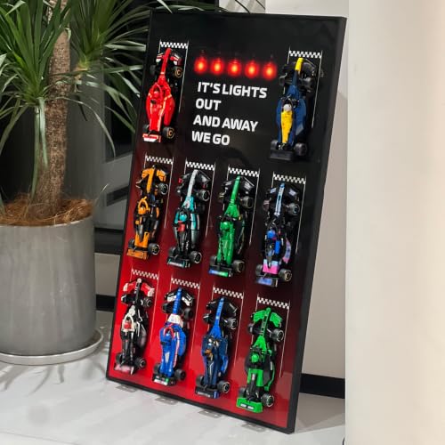 Image of iLuane Display Wallboard for Lego Speed Champions Collector's Pack 66802, Display Frame for 10 Cars, Ideal for Adult Collectors, Home & Office Wall Mount, Style B(Cars Not Included)