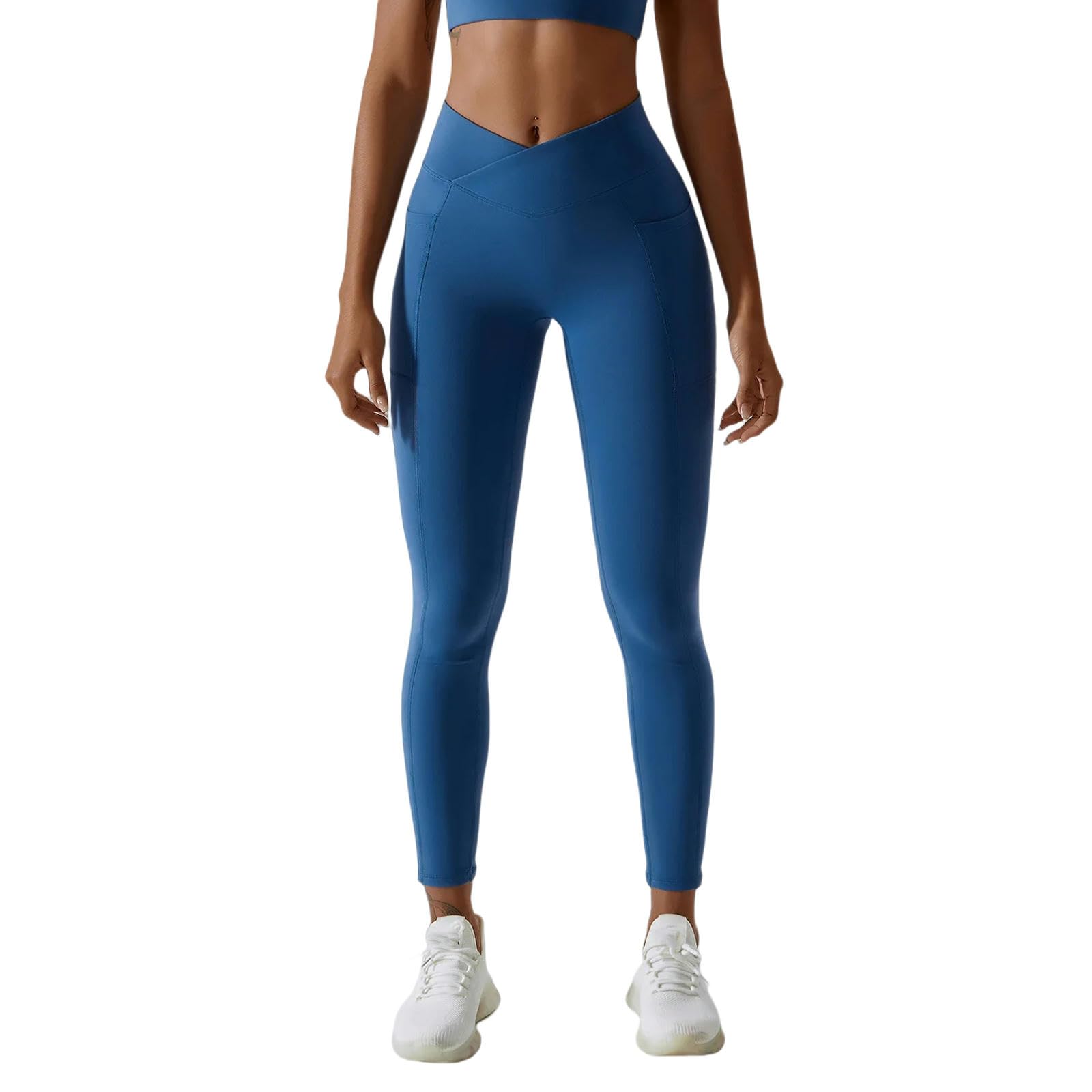 Pantaloni Donna Estivi Pantaloni da Yoga Senza Soluzione di continuità Ad Allenamento in Palestra Ad Alta Palestra Sport Women Fitness Female Legging Tummy Control-Cigno Bianco-m