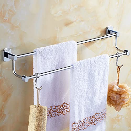 Barre porte-serviettes murale en cuivre design élégant double rangée - 3