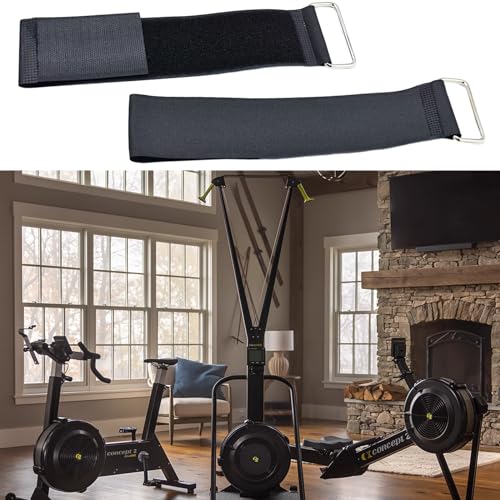 Image of 1 Pair 50cm Universal Overlength Rowing Machine Foot Straps Elliptical Machine Pedals Straps Rowing Machine Pedal Trainer Straps Leg Training for Fitness Home Sports Office Accessories