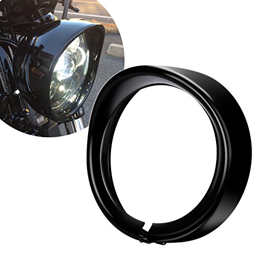 ZJUSDO Harley Headlight Trim Ring 7 inch Headlight Visor Ring for Harley Davidson Road King Street Glide