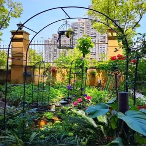 Arco de metal para jardín ideal para crear románticos senderos de rosas 3