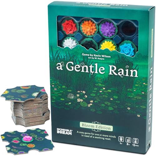 A Gentle Rain Bloom Edition Calming Tile-Laying Puzzle Game with 3D Lotus Blossoms Mindful Solo 2-Player or Cooperative Play in 15 Min Premium Tactile Board Game Giftable & Family-Friendly