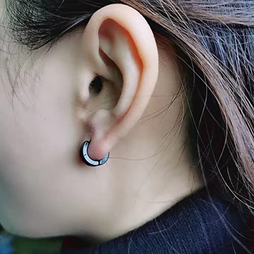 Stainless Steel Hoop Earrings for Women Men Minimalist Huggie Earrings Gold Silver Black Hypoallergenic Small Round Earrings2