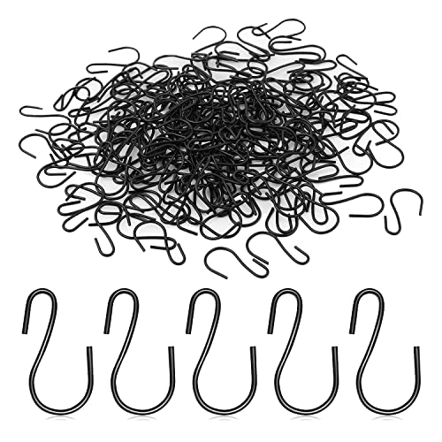 Lonrtesw 120 Piezas de 1 Pulgada Mini Gancho en Forma de S, Gancho en Forma de S, PequeñO Gancho en Forma de S, Mini Gancho de Metal, Para Manualidades (Negro)