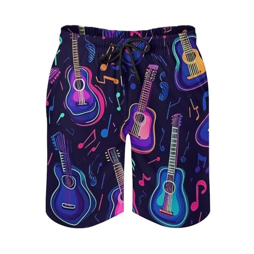 Guitar Music Notes Mens Swim Trunks Quick Dry Board Shorts Beach Swimwear Bathing Suits2