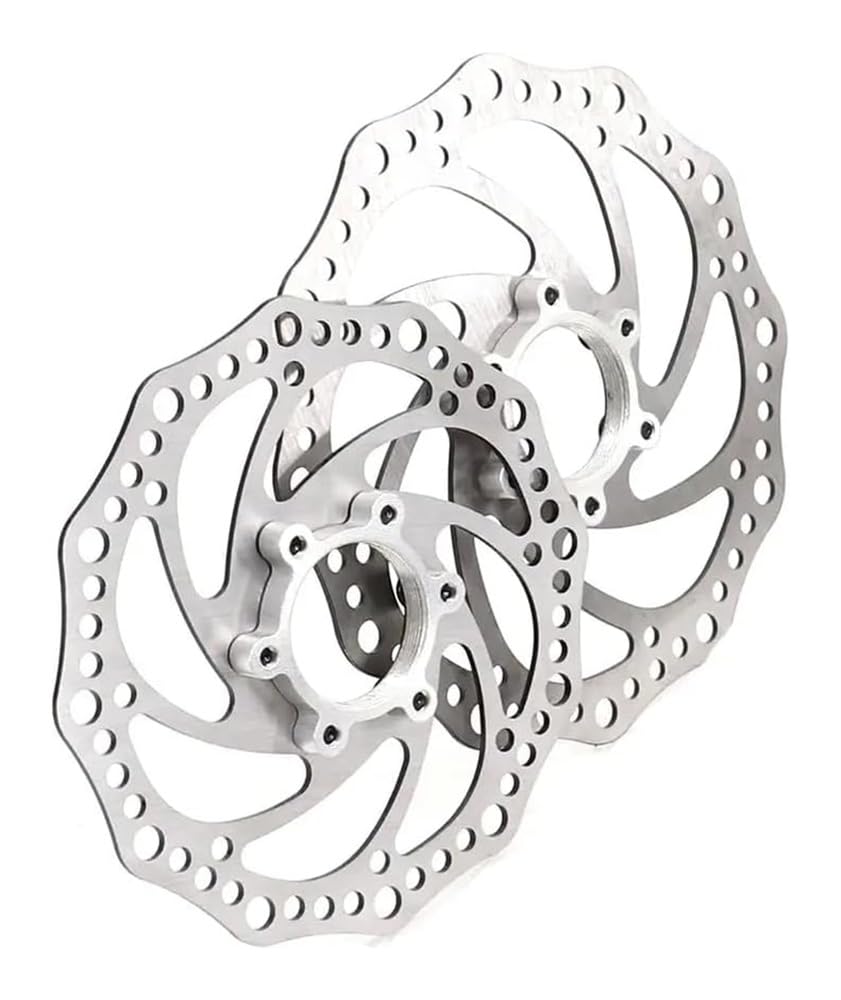 Rotore del freno a disco for bicicletta a 6 bulloni da 160 mm di ricambio for mozzi a ruota libera filettati Flangia da 48 mm compatibile con i sistemi di freno a disco del mozzo della bici