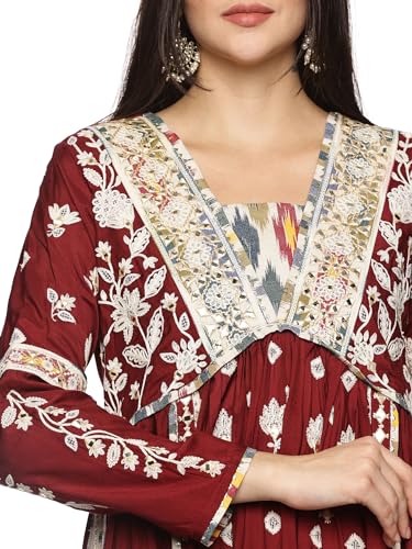 Image of RAJMANDIRFABRICS Silk Women's Muslin Embroidered Fabric With Solid Colour Full Salwar Suit Set