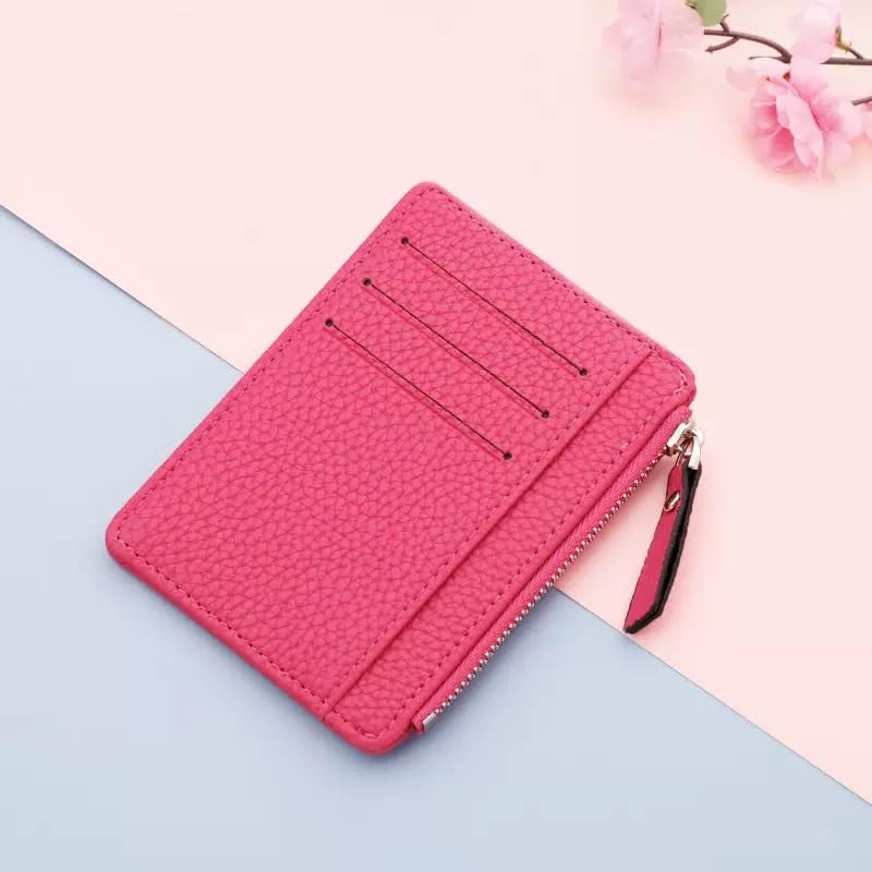 Slim RFID Credit Card Holder, Wallet with Zipper Pocket for Men Women