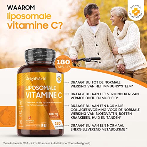 Liposomale Vitamine C capsules - 1000mg - 180 vegan capsules voor 3 maanden - Voor het immuunsysteem en energie… - Image 3