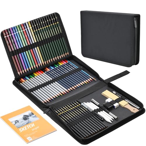 La mejor comparación de Dibujo los 5 más buscados. 38 72 Piezas Kit de Lápices de Dibujo, Arte Dibujo Profesional para Colorear, Pintura y Boceto, Incluye Carboncillo, Bosquejo, Lápices de Colores, Libro de bocetos, Estuche...