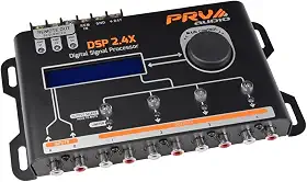 PRV AUDIO Processador de áudio digital DSP 2.4X Crossover e equalizador digital de 4 canais DSP com relé remoto sequenciador