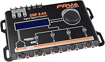 PRV AUDIO Car Audio DSP 2.4X Digital Crossover and Equalizer 4 Channel Full Digital Signal Audio Processor DSP with Sequencer Remote Relay