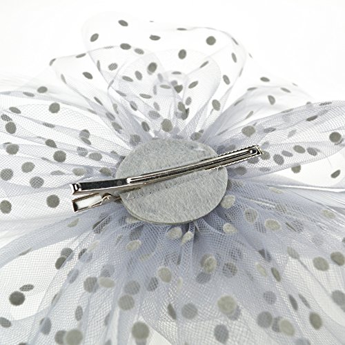 Image of DRESHOW Fascinators Hat Flower Mesh Ribbons Feathers on a Headband and a Clip Tea Party Headwear for Girls and Women