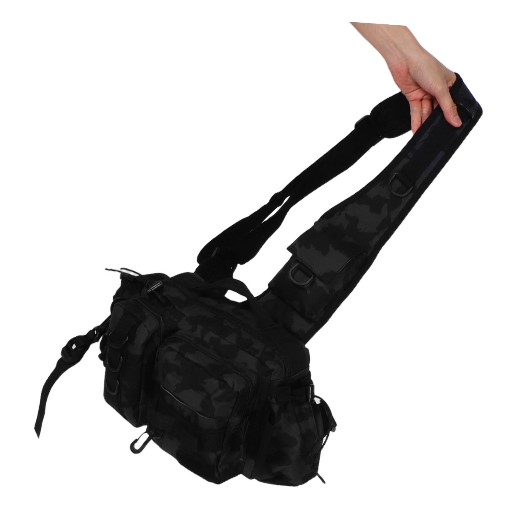 Torba Wędkarska Crossbody z Uchwytem Sprzęt Lekka Torba Ramię Plecak Do Przechowywania Akcesoriów Wędkarskich Idealna Do Wędkowania Pieszych Wędrówek i Biwakowania