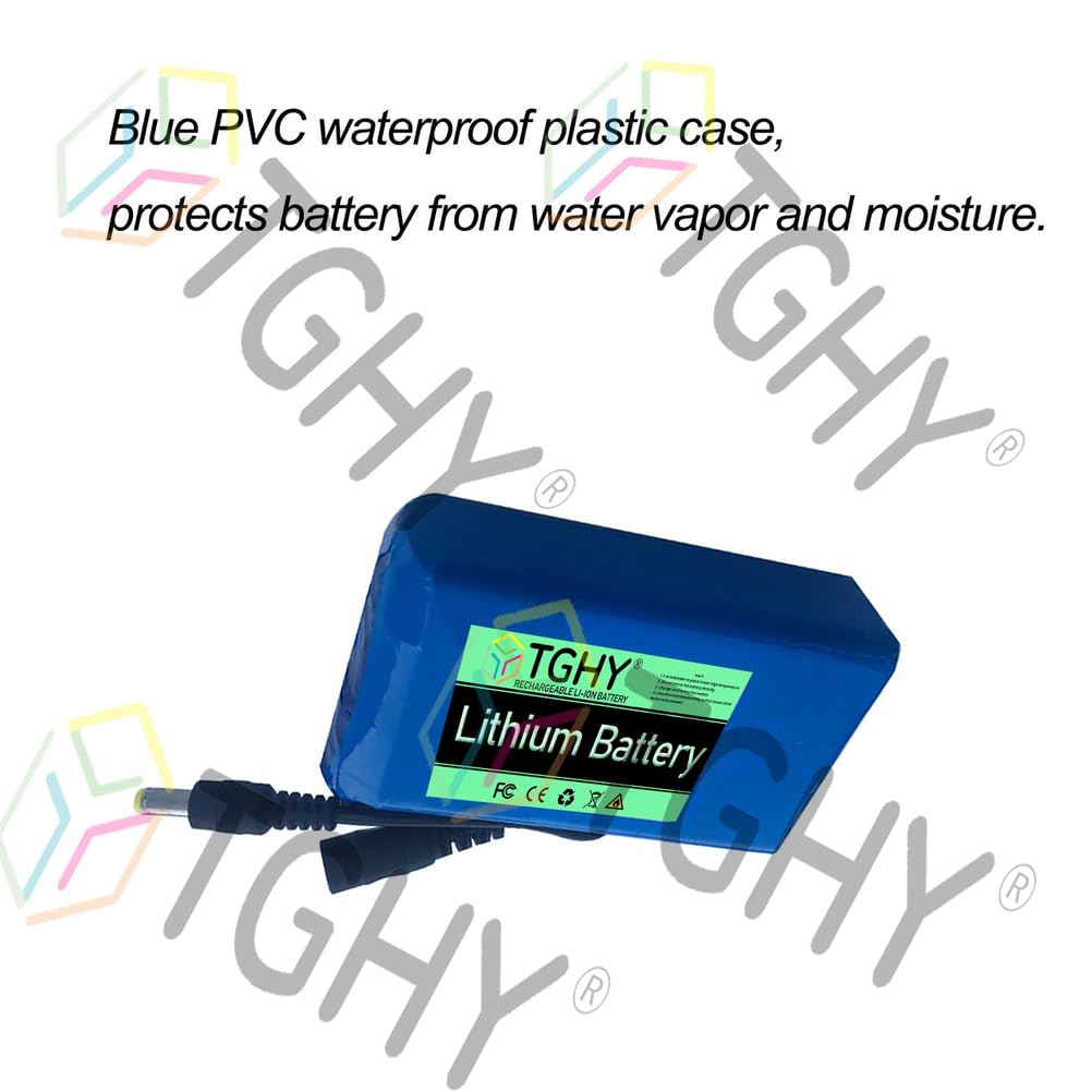 TGHY Zapasowy akumulator DC 12V 3Ah 4Ah 5Ah 6Ah 7Ah 9Ah 12Ah 16Ah 24Ah Li-ion przenośny akumulator do kamer CCTV, taśm LED i innych z ładowarką,12v 7000mah