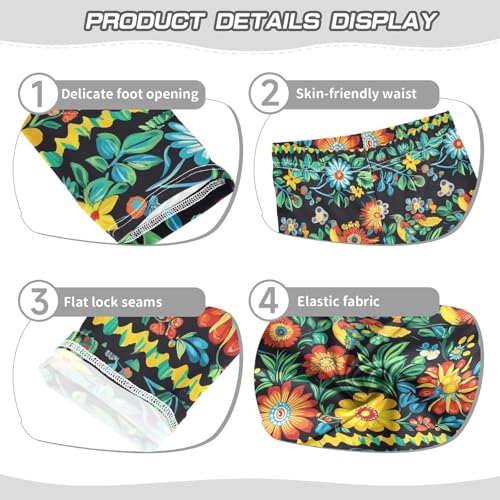 Vector Illustration Ukrainian Folk Pattern Kids Girl's Basic Leggings Comfortable High Waisted Sweatpants Sports3