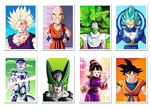 DKORARTE Set 8 posters A4 Dragon, Goku, Vegeta, Ball Z, (29,7 x 21 cm)