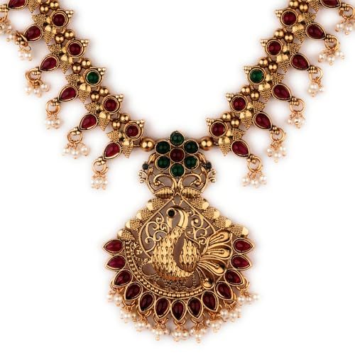 Image of Sasitrends Classic Matte Gold Plated Necklace Set For Women