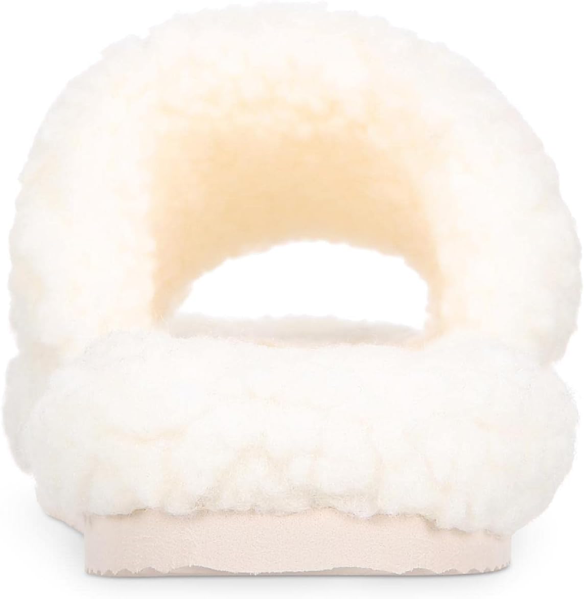 INC Womens Dinnaa Cozy Faux Fur Slide Slippers Ivory 7 Medium (B,M)