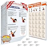 Whole Body Vibration Plate Workout Poster Set – 6 Exercise Wall Charts & 2 Fitness Planners for Home Gym, Full Body Guide for Vibration Platform, Dumbbells & Resistance Bands