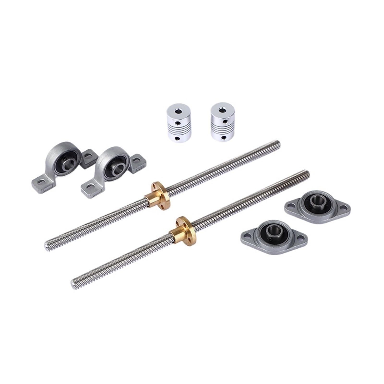 Metal Ball Screw nut 1Set 100mm-600mm CNC T8 Lead Screw 8mm +Brass Copper Nut + KP08 Bearing Bracket +Flexible Coupling(200mm)