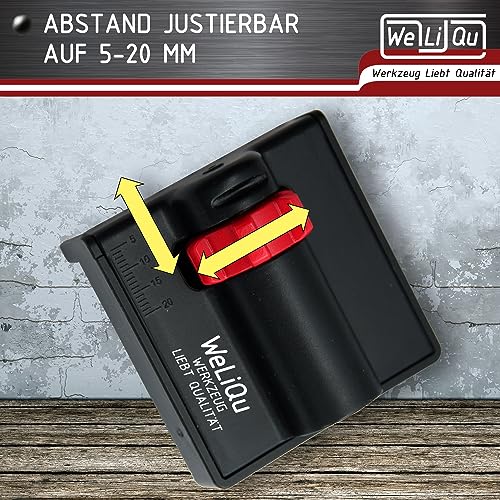 WELIQU Abstandhalter 5-20mm - 6 Stück - Der einstellbare Abstandskeil zur Verlegung von Laminat, Vinyl und Parkett - Nie mehr verrutschende, kippende Montagekeile/Holzkeile