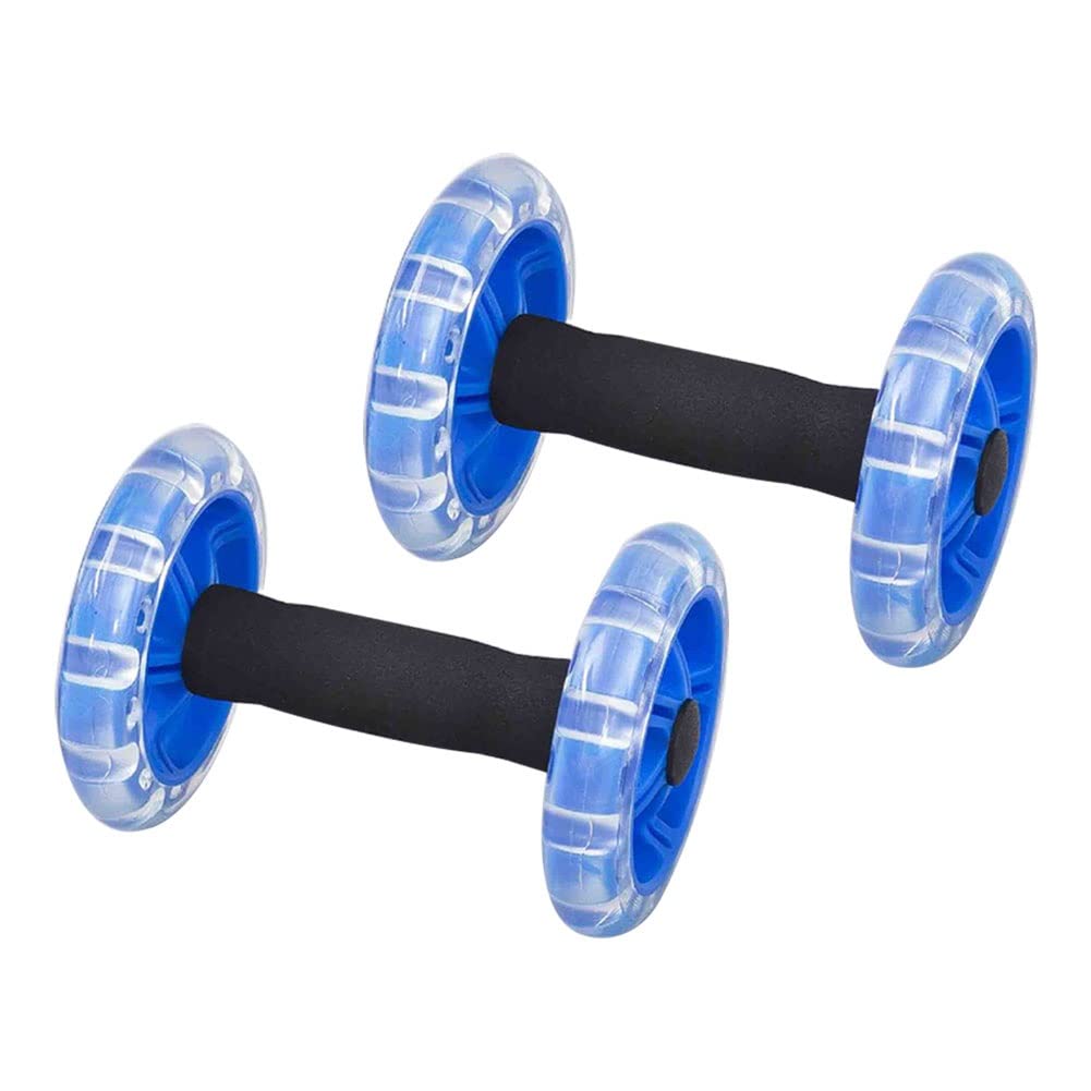Rueda De Abdominales Ejercicio de Gimnasio de 2 Piezas for el hogar Fitness Abdominal Muscle Roller Wheel Trainer Equiper Rueda De Abdominales Fitness(Blue)