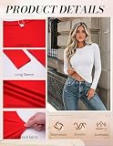 Zeagoo Tops for Women White Long Sleeve Shirts Casual Fitted Work Clothes