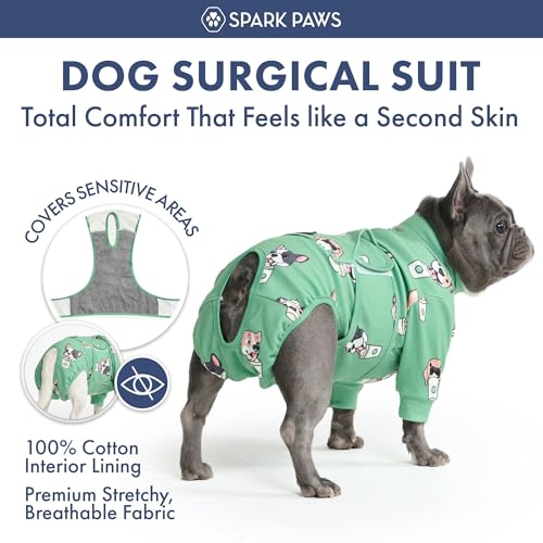 Image of Spark Paws Dog Recovery Suit - Surgical Onesie After Surgery, Male & Female