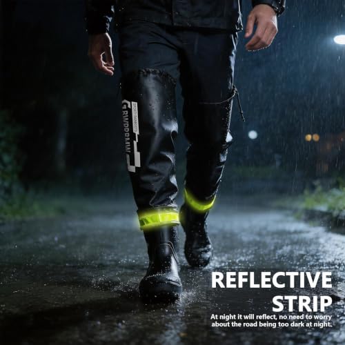 Image of Mens PVC Eco-Friendly Rain Boots High-Top with Drawstring Fishing Shoes