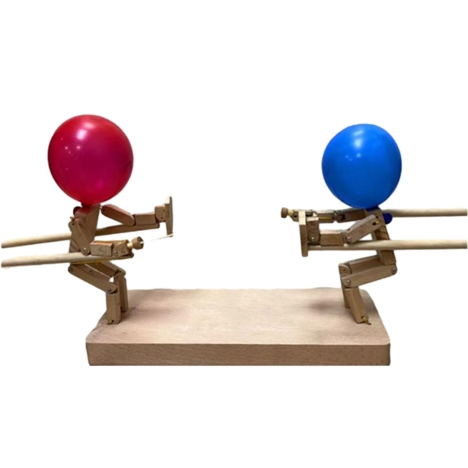 JOYALY Balloon Bamboo Man Battle - Gioco di Scherma in Legno Artigianale - Gioco di Combattimento con Robot in Legno per 2 Giocatori