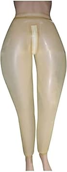 Transparent Inflatable Sexy Latex Legging with Zipper Rubber Pants Trousers,Transparent,4X-Large