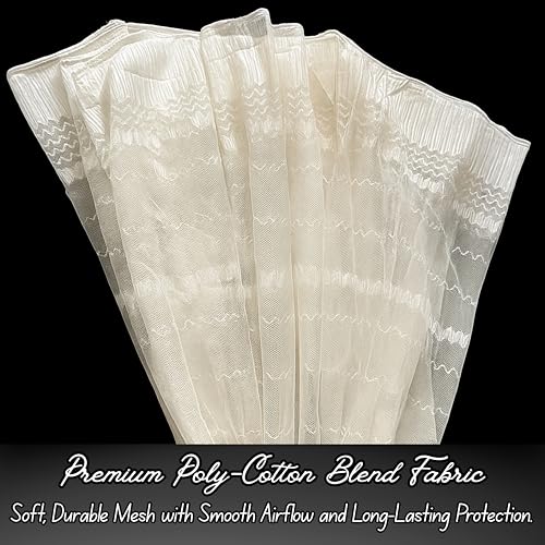 Image of Mosquito Net for King Size Bed & Double Bed, 6x7 ft, Wall /Hook Hanging, Premium Poly-Cotton Blend Fabric Foldable Machhardani (Cream - Frame Not Included)