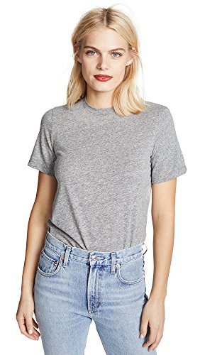 AG Adriano Goldschmied Women's BOY TEE T-Shirt, Speckled Heather Gray, Large
