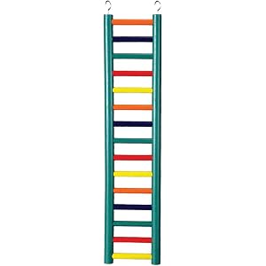 Prevue Pet Products 9-Rung Wood Bird Ladder - Accessories for All Pet Bird Sizes, Hanging Birdcage Toy for Climbing, Foot Exercise, Beak Use, Mental Enrichment, and Interactive Play