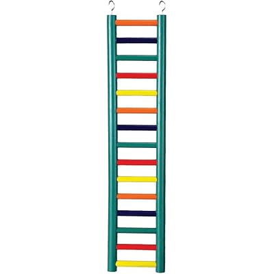 Prevue Pet Products 9-Rung Wood Bird Ladder - Accessories for All Pet Bird Sizes, Hanging Birdcage Toy for Climbing, Foot Exercise, Beak Use, Mental Enrichment, and Interactive Play
