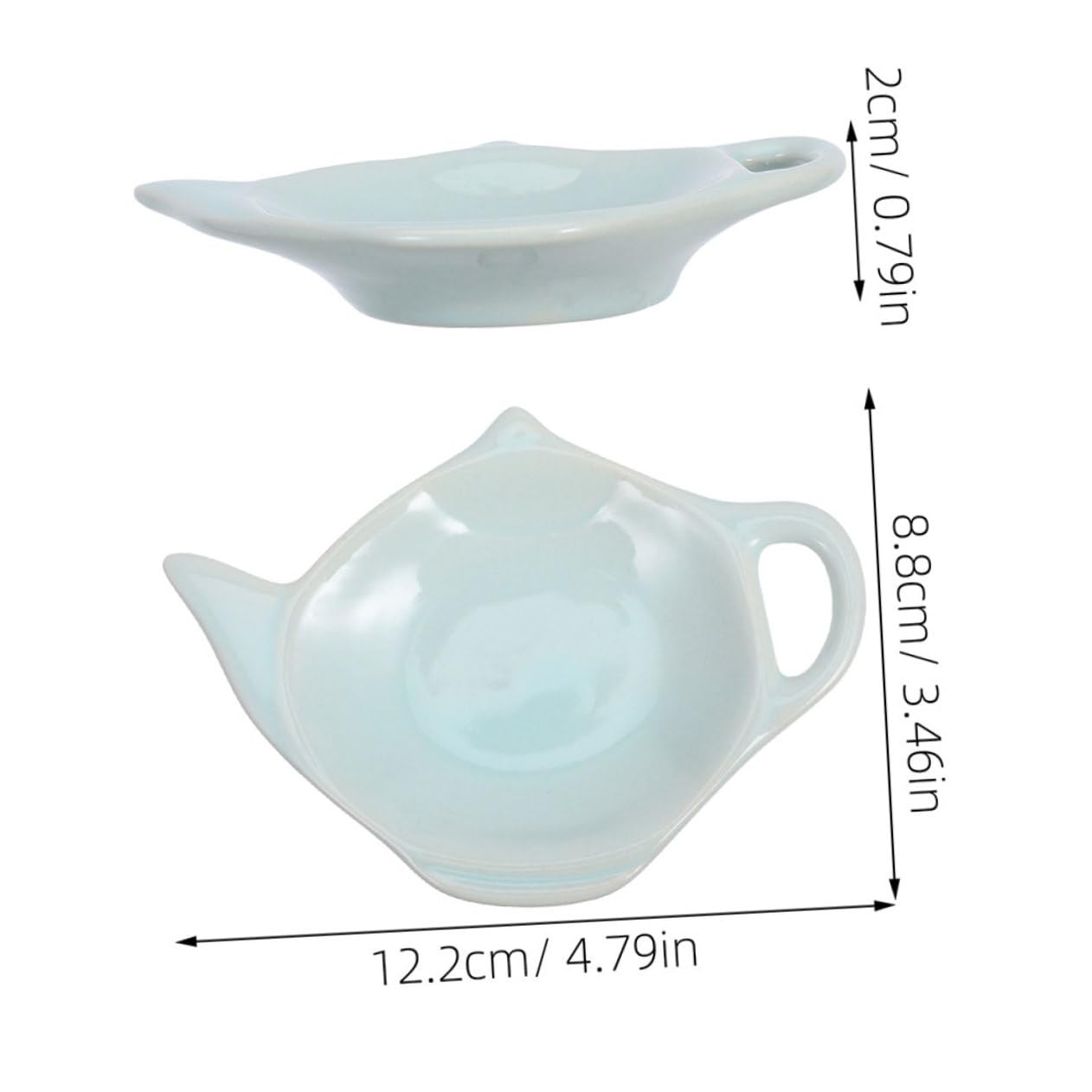 OKUMEYR Teapot-Shaped Ceramic Tea Bag Rest Decorative Condiment Dish for Organizing Tea Serving and Snack Display and Stylish Design