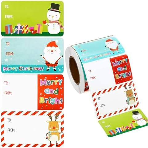 500Pcs Self-Adhesive Christmas Gift Tags Cover