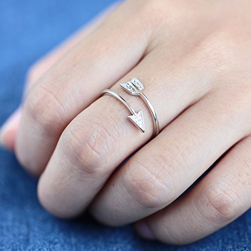 925 Sterling Silver Arrow Ring Fashion Adjustable Ring Minimalist Jewelry2