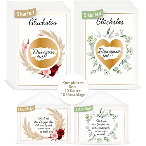 OMH nutrition OH MY HEALTH Rubbelkarten zum selber beschriften inklusive Umschlag 10er Set Schwangerschaft verkünden Rubbellos Glückslos schwanger Eykalyptus Pampasgras Du wirst Papa Cover